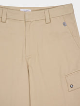 Off-White Beige Cotton Cargo Safari Shorts