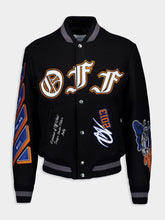 Off-White Black Gang Varsity Wool Bomber