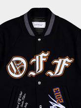 Off-White Black Gang Varsity Wool Bomber