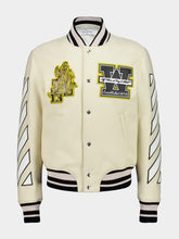Off-White Frozen Dew Lion Varsity Wool Bomber Jacket