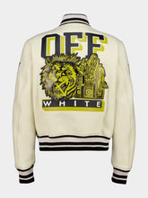 Off-White Frozen Dew Lion Varsity Wool Bomber Jacket
