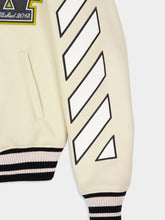 Off-White Frozen Dew Lion Varsity Wool Bomber Jacket