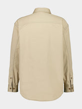 Off-White Beige Overshirt in Cotton with Stitch Details