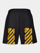 Off-White Black Tape-Detail Swim Shorts