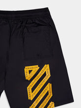 Off-White Black Tape-Detail Swim Shorts