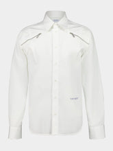 Off-White White Quote Poplin Shirt with Side Zips