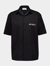 Off-White Black Cartoon Print Poplin Bowling Shirt