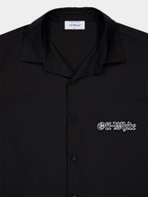 Off-White Black Cartoon Print Poplin Bowling Shirt