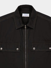 Off-White Black Short-Sleeve Arrow Zip Cotton Shirt
