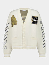 Off-White Cream Lion Varsity Knit Cardigan