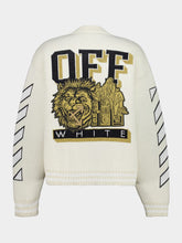 Off-White Cream Lion Varsity Knit Cardigan