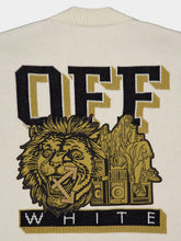 Off-White Cream Lion Varsity Knit Cardigan