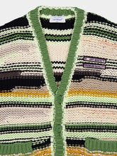 Off-White Green Premium Quality Striped Knit Cardigan