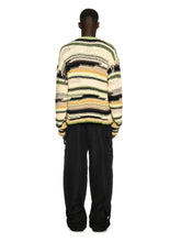 Off-White Green Premium Quality Striped Knit Cardigan