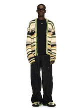 Off-White Green Premium Quality Striped Knit Cardigan