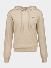Off-White Beige Melange Anthracite Quote Wool-Cashmere Knit Sweatshirt