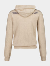 Off-White Beige Melange Anthracite Quote Wool-Cashmere Knit Sweatshirt