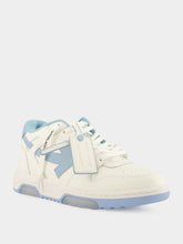Off-White White and Light Blue Out of Office Sneakers