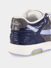 Off-White Grey Melange and Light Blue OOO Patent Sneakers