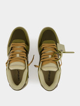 Off-White Army Green and Sand OOO Patent Sneakers
