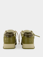 Off-White Army Green and Sand OOO Patent Sneakers