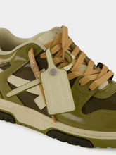 Off-White Army Green and Sand OOO Patent Sneakers