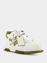 White and Olive Green Out of Office Sneakers
