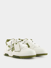 Off-White White and Olive Green Out of Office Sneakers