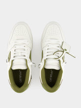 Off-White White and Olive Green Out of Office Sneakers