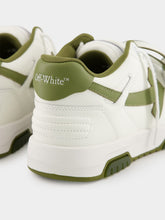 Off-White White and Olive Green Out of Office Sneakers