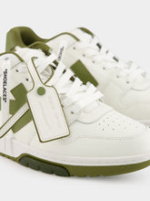 Off-White White and Olive Green Out of Office Sneakers