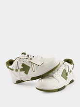 Off-White White and Olive Green Out of Office Sneakers