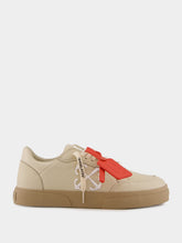 Off-White Beige New Low Vulcanized Calf Leather Sneakers