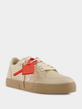 Off-White Beige New Low Vulcanized Calf Leather Sneakers