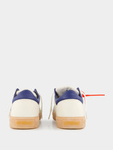 Off-White Beige and Blue Vulcanized Low-Top Sneakers