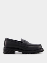 Off-White Leather Loafers with Debossed Logo