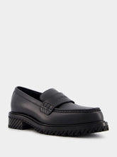 Off-White Leather Loafers with Debossed Logo
