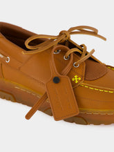 Off-White Brown Leather Hybrid Boat Shoes