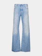 Off-White Blue Paint Effect Relaxed-Fit Jeans