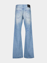 Off-White Blue Paint Effect Relaxed-Fit Jeans
