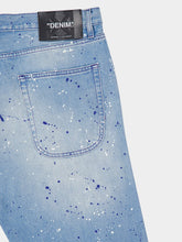 Off-White Blue Paint Effect Relaxed-Fit Jeans