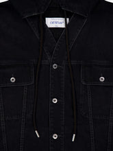 Off-White Black Hooded Diag Boro Cotton Denim Jacket