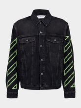 Off-White Black Arrow Denim Jacket with Stitch Detailing