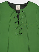 Paula Onyx Treetop Chenille Embroidered Dress with Fringes