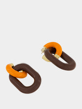 Marni Orange and Brown Resin Chain Earrings