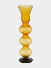 La DoubleJ Amber Murano Glass Bubble Candlestick