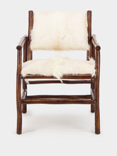 Tinja White Goatskin Covered Oud Armchair