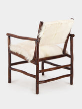 Tinja White Goatskin Covered Oud Armchair