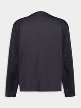 Lemaire Charcoal Collarless Cotton Twill Overshirt