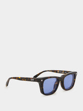 Off-White Havana and Blue Square Sunglasses